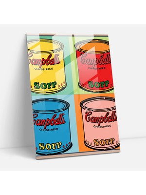 Painted Anarchy Andy Warhol Cam Sanatı - Campbell'in Çorba Kutuları - Andy Warhol, Andy Warhol, Duvar Dekorasyonu, Nostalji, 30X45