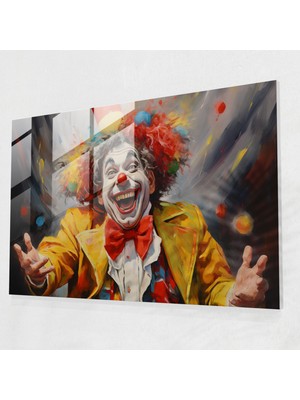 Painted Anarchy Neşeli Sirk Cam Baskı - Sirk, Sirk Cam Baskı, Tuval Üzerine Yağlıboya Tablo, Sirk Palyaçosu, 45X30