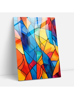 Painted Anarchy Kilise Cam Duvar Sanatı: Soyut Twist - Kilise, Modern Sanat, Canlı Renkler, Cam Duvar Sanatı, 30X45