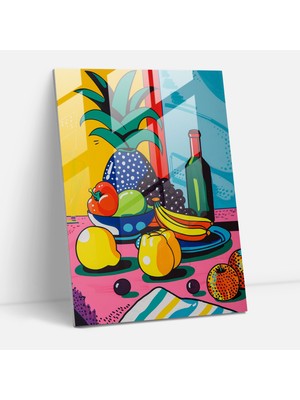 Painted Anarchy Cesur Natürmort Cam Baskı - Klasisizm+Popart, Ev Dekorasyonu, Natürmort Sahnesi, Pop Art, 30X45