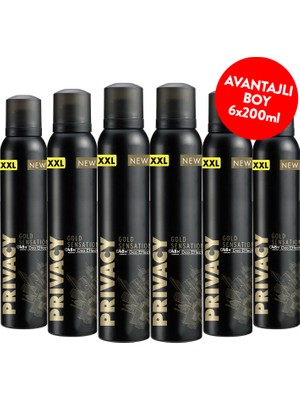 Privacy Gold Man 6x200 ml Erkek Deodorant Sprey Pudrasız Özellik ile Ter Kokusuna Karşı Etkili