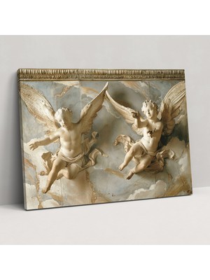 Painted Anarchy Melek Heykelleri Klasisizm Kanvas Tablo - Klasisizm, Klasisizm, Kanvas Tablo, Ev Dekorasyonu, 50X30