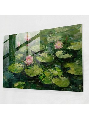 Painted Anarchy Claude Monet Cam Duvar Sanatı - Nilüferlerin Yansıması - Claude Monet, Modern Sanat, Cam Baskı, Cam Duvar Sanatı, 45X30