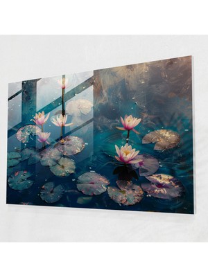 Painted Anarchy Claude Monet Cam Baskı - Göletteki Nilüferler - Claude Monet, Cam Sanatı, Claude Monet, Duvar Süslemesi, 45X30