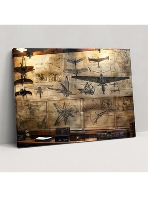 Painted Anarchy Mucit Atölyesi Duvar Sanatı - Leonardo Da Vinci, Duvar Sanatı, Kanvas Tablo, Duvar Dekorasyonu, 90X60