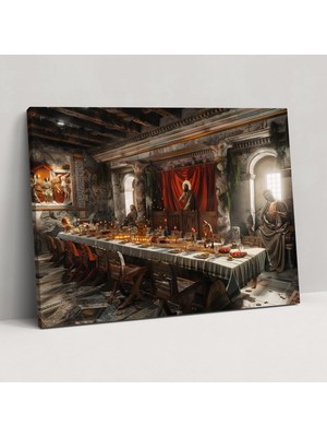 Painted Anarchy Son Akşam Yemeği Kanvas Tablo - Leonardo Da Vinci, Kanvas Tablo, Duvar Dekorasyonu, Leonardo Da Vinci, 50X30