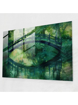 Painted Anarchy Claude Monet Cam Baskı Nehir Yansımaları - Claude Monet, Ev Dekorasyonu, Cam Baskı, Cam Sanatı, 45X30