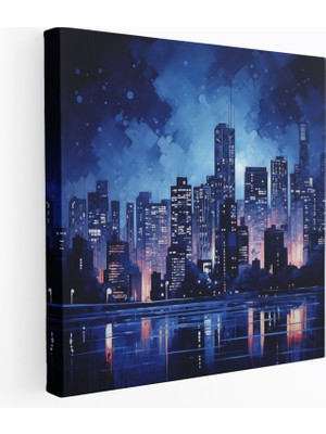 Painted Anarchy Donanma Şehir Manzarası Kanvas Tablo - Lacivert, Ev Dekorasyonu, Şehir Manzarası, Kanvas Tablo, 30X30 cm