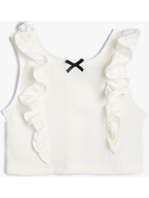 Koton Fiyonklu Bluz Kolsuz Fırfır Detaylı