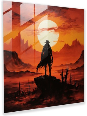 Painted Anarchy Cesur Kovboy Cam Baskı - Sınır Alevi, 30X30