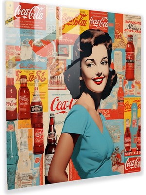 Painted Anarchy Retro Euphoria Cam Baskı Kolaj - Klasik Görüntülerle Vintage Reklamlar - 1950'LER Americana Cam Duvar Sanatı - Duvar Dekorasyonu, 30X30 cm