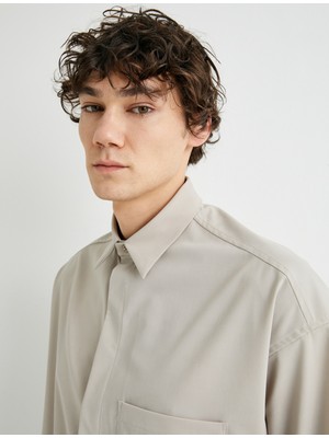 Koton Kısa Kollu Gömlek Cep Detaylı Klasik Yaka