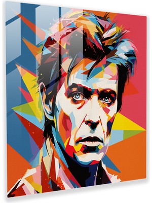 Painted Anarchy Pop Art Illüstrasyonun Göz Alıcı Cam Baskısı Ünlü Müzisyenin Stilize Portresi - Cam Duvar Dekoru Ev Dekorasyonu Için Modern Sanat Eseri, 30X30 cm