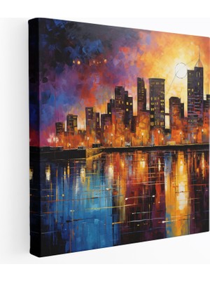 Dünyanın En Güzel Manzaraları - Canlı Şehir Manzarası Kanvas Tablo - Dünyanın En Güzel Manzaraları, Parıldayan Işıklar, Kanvas Tablo, Duvar Dekorasyonu, 30X30