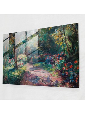 Painted Anarchy Claude Monet Ev Dekorasyonu - Giverny Bahçeleri - Claude Monet, Cam Duvar Sanatı, Cam Sanatı, Modern Sanat, 45X30 cm