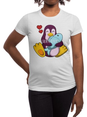 Fizello Penguin With Fish & Hearts Spor T-Shirt