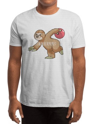 Fizello Sloth At Bowling With Bowling Ball Spor T-Shirt