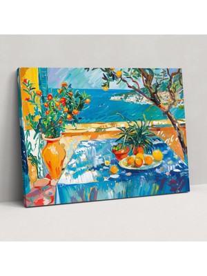 Painted Anarchy Henri Matisse Akdeniz Manzarası Kanvas Tablo - Henri Matisse, Akdeniz Manzarası, Canlı Tonlar, Ev Dekorasyonu, 50X30 cm