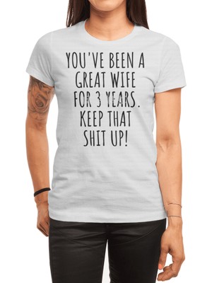 Fizello 3 Years Anniversary Wife Funny Gift For 3rd Wedding Relationship Spor T-Shirt