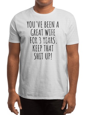 Fizello 3 Years Anniversary Wife Funny Gift For 3rd Wedding Relationship Spor T-Shirt