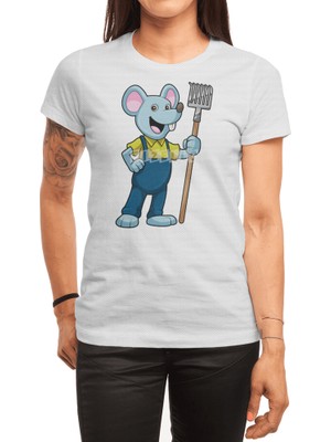 Fizello Mouse As Farmer With Rake Spor T-Shirt