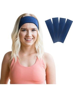 Salvia Dione Saç Bandı 4lü Kadın Erkek Spor Pamuk Likra Bandana Fitness Tenis Koşu Yürüyüş Trekking Makyaj Yüz Cilt Temizliği Bandi Outdoor Yoga Pilates Ter Alın Kafa Bandı Headband Hairband Seti