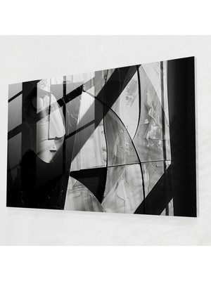 Pablo Picasso Cam Duvar Sanatı - Monokrom Soyut Kompozisyon - Pablo Picasso, Monokrom Sanat, Cam Duvar Sanatı, Pablo Picasso, 45X30