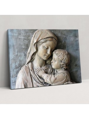 Painted Anarchy Michelangelo Madonna ve Çocuk Duvar Dekorasyonu - Michelangelo, Duvar Dekorasyonu, Kanvas Tablo, Duvar Sanatı, 70X50