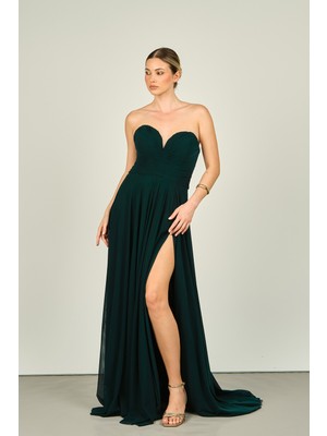 Şeref Vural Kadın Straplez Uzun Abiye Elbise 5437021 Nefti