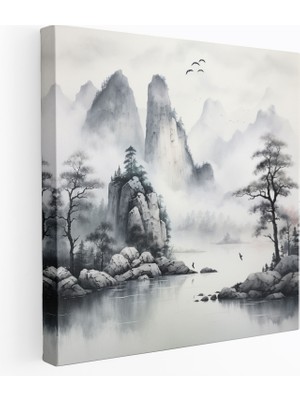 Dünyanın En Güzel Manzaraları - Dağ Manzarası Kanvas Tablo - Dünyanın En Güzel Manzaraları, Duvar Sanatı, Geleneksel Mürekkep Tablo, Kanvas Tablo, 30X30