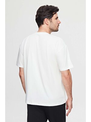 Twn Oversize Beyaz Baskılı %100 Pamuk T-Shirt 2EC14ORT05212