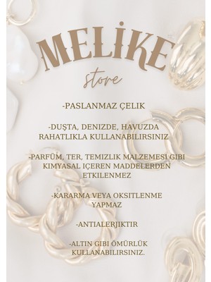 Melike Steel Gold Renk Sallantılı Paslanmaz Çelik Van Cleef Kadın Küpe