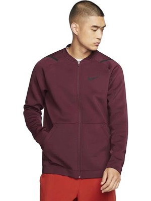 Nike Pro Dri Fit Full Zip Sportswear Jacket Erkek Fermuarlı Spor Ceket Bordo