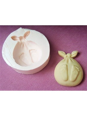 Morlalem Mini Minyatür Bebek Ayakları Silikon Kalıp K-225, Kokulu Taş Sabun Alçı Mum Kalıbı