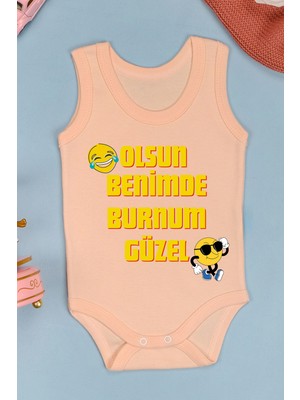 Bebe Tospik Olsun Benimde Burnum Güzel Baskılı Çıtçıt Body Zıbın