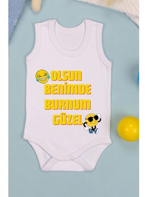 Bebe Tospik Olsun Benimde Burnum Güzel Baskılı Çıtçıt Body Zıbın