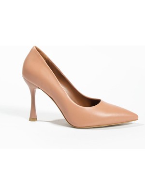 Follini Kadın Deri Stiletto Koyu Pudra