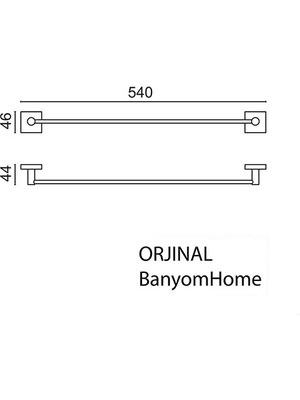 Çelik Banyo VZ10-025.1 Paslanmaz Pirinç Vizyon Uzun Havluluk 50CM Altın Gold