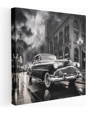 Painted Anarchy Fotogerçekçi Klasik Araba Kanvas Tablo, 30X30 cm