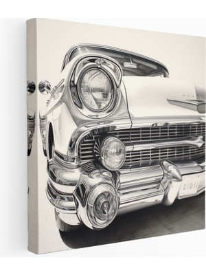 Painted Anarchy Klasik Araba Izgarası Kroki Kanvas Tablo, 30X30 cm