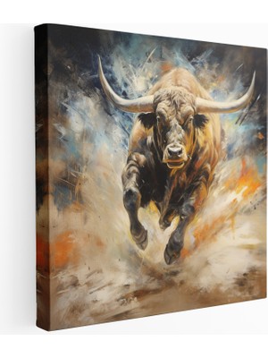 Painted Anarchy Azgın Boğa Kanvas Tablo, 30X30 cm