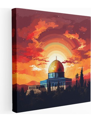 Painted Anarchy Kaya Kubbesi Gün Batımı Kanvas Tablo, 30X30 cm
