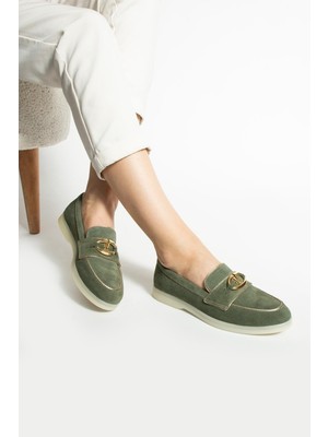 Follini Kadın Deri Babet Yeşil