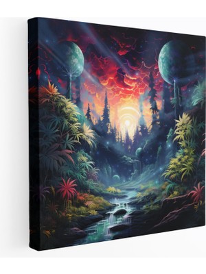 Painted Anarchy Ot Kanvas Tablo Baskı: Gerçeküstü Esrar Ormanı - Ot, Duvar Süslemesi, Ot, Duvar Sanatı, 30X30