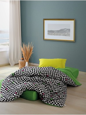 Cozy Home Popping Colors Tek Kişilik Lastikli Çarşaflı Nevresim Takımı Dazzle Yeşil