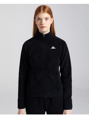 Kappa Logo Vavaux 2 Slim  Kadın Siyah Slim Fit Polar Sweatshirt