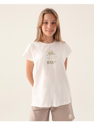 Kappa Authentic Carmen Kız Çocuk Ekru  Regular Fit Tişört