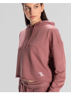 Kappa Authentic Jemima Kadın Gül Kurusu Oversize Fit Hoodie