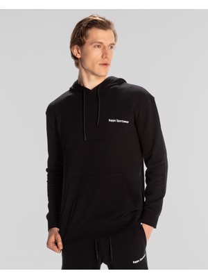 Kappa Authentic Theo Erkek Siyah Regular Fit Hoodie