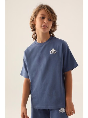 Kappa Authentic Caden Erkek Çocuk Mavi-Yeşil Regular Fit Tişört